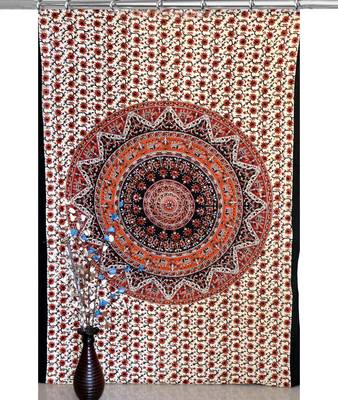 Mandala window hook curtains drape balcony room decor curtain boho set ethnic set hook tapestry 2