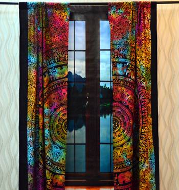 Indian mandala cotton hippie tapestry door curtain decor window curtain wall art 2