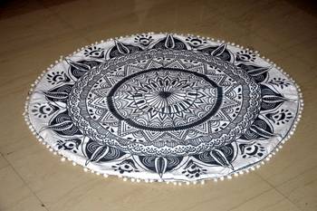 Mandala Roundie Beach Indian Tapestry Hippy Gypsy Cotton Table Covers Hippie Boho Yoga Mat Bohemian Spread Cover 1
