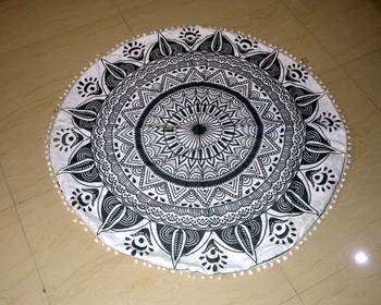 Mandala Roundie Beach Indian Tapestry Hippy Gypsy Cotton Table Covers Hippie Boho Yoga Mat Bohemian Spread Cover 2