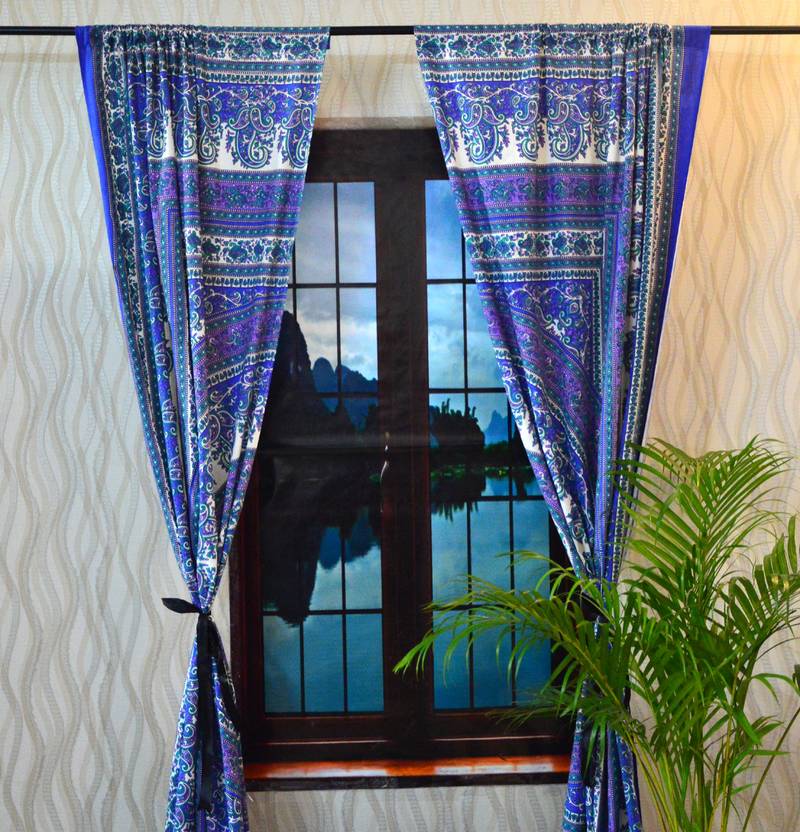 Paisley indian curtains wall tapestry boho decorative window curtain