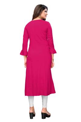 Pink woven rayon kurti 2
