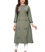 Grey woven cotton kurti