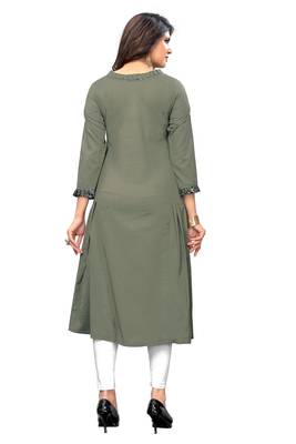 Grey woven cotton kurti 2