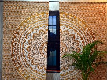 Indian window curtain ombre mandala tapestries window cover home decor curtains 3
