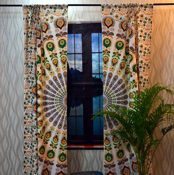 Mandala curtains indian window hippie tapestries window cover home decor curtain 4