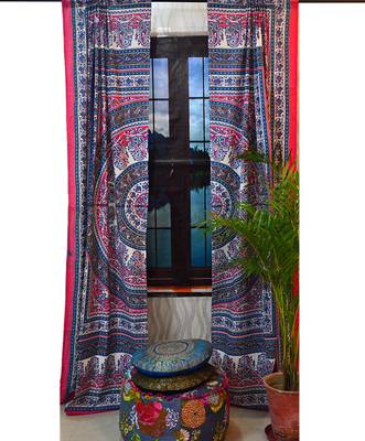 Mandala paisley curtains door window curtain drape panel sheer scarf valances 2