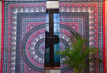 Mandala paisley curtains door window curtain drape panel sheer scarf valances 3