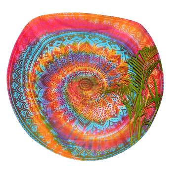 Indian Ombre Tie Dye Mandala Roundie Beach Indian Tapestry Cotton Table Covers Yoga Mat Bohemian Spread Cover 2