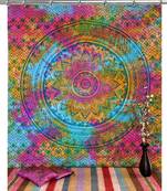 Boho living room hook curtains bohemian curtains for bedroom tie dye tapestry curtains mandala hippie dorm decor
