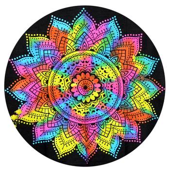 Mandala Roundie Beach Multi Color Indian Tapestry Hippy Gypsy Cotton Table Covers Hippie Boho Yoga Mat Bohemian 2