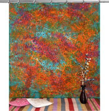 Mandala print curtain valance set dorm hook tapestry drape balcony room decor curtain boho set hippie 2