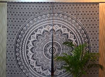 Ombre mandala indian curtain hippie wall hanging door window large curtains 2 pc 3