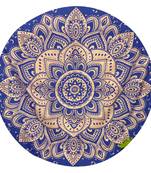Mandala Roundie Beach Big Flower Blue And Gold Tapestry Hippy Gypsy Cotton Table Covers Hippie Boho Yoga Mat Bohemian
