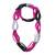 Multicolour Cotton Lycra Scarf Necklace With Black Shiny Beads