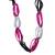 Multicolour Cotton Lycra Scarf Necklace With Black Shiny Beads