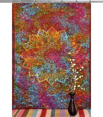 Boho living room hook curtains bohemian curtains for bedroom tapestry curtains mandala hippie dorm decor 2