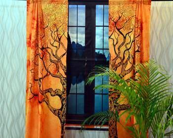 Mandala curtain tulle voile moroccan curtains drape panel sheer scarf valances 4