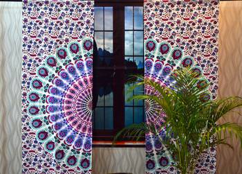 Indian curtains throw mandala tapestry window drape panel sheer scarf valances 3