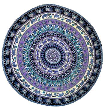 Mandala Roundie Beach Indian Elephant Tapestry Hippy Gypsy Cotton Table Covers Hippie Boho Yoga Mat Bohemian 1