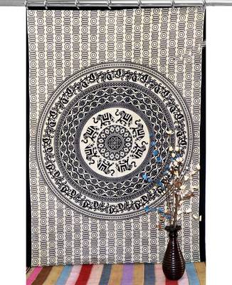 Mandala window hook curtains drape balcony room decor curtain boho set ethnic set hook tapestry 2