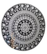 Mandala Roundie Beach Indian Tapestry Hippy Gypsy Cotton Black And white Table Covers Hippie Boho Yoga Mat Bohemian