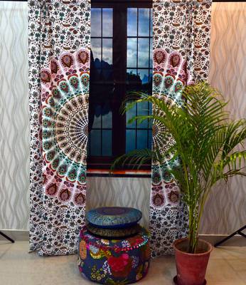 Indian mandala door curtain cotton hippie tapestry decor window curtain wall art 1