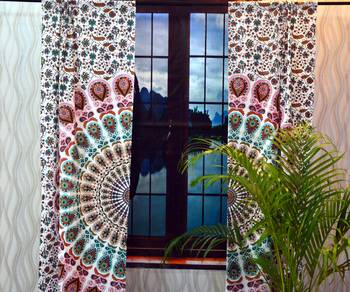 Indian mandala door curtain cotton hippie tapestry decor window curtain wall art 4