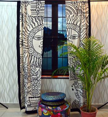 Indian curtains drapes window treatment tulle voile door window throw tapestry 1