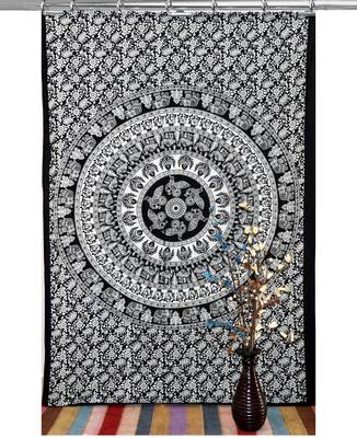 Boho living room hook curtains bohemian curtains for bedroom tie dye tapestry curtains mandala hippie dorm decor 2