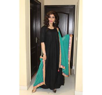 Black printed rayon kurtas and kurtis with palazzo 1