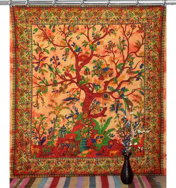 Boho living room hook curtains bohemian curtains for bedroom tapestry curtains mandala hippie dorm decor 2