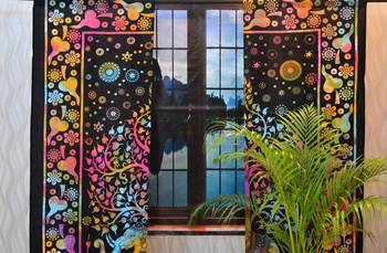 Elephant decor door window indian curtain hanging tapestry boho hippie valances 3