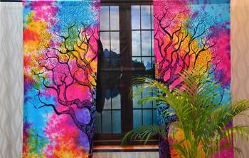 Indian mandala tie dye curtains drapes wall decor curtain valances boho tapestry 3