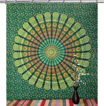 Hook tapestry curtain 2 valances drape panel boho decor window curtain drape handmade curtain tapestry throw 1