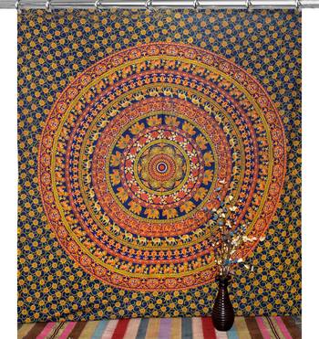 Mandala window hook curtains drape balcony room decor curtain boho set ethnic set hook tapestry 1