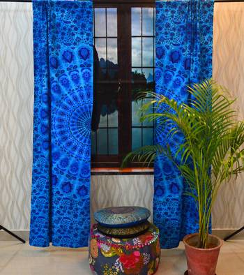 Mandala bedroom window curtains indian drape balcony room decor curtain boho set 1