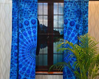 Mandala bedroom window curtains indian drape balcony room decor curtain boho set 4