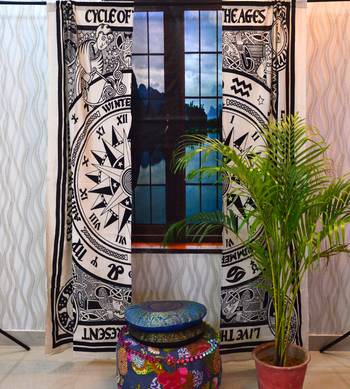 Indian celtic curtain mandala cotton hippie tapestry door decor window curtains 1