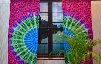 Door window mandala indian curtain bohemian tapestry drape panel cotton valance 3