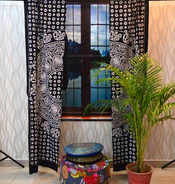 Mandala door window curtain bohemian indian tapestry drape panel cotton valance 1