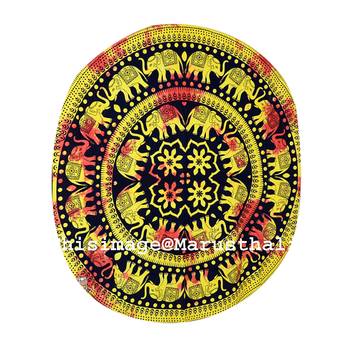 Mandala Roundie Beach Indian Elephant Mandala Tapestry Hippy Gypsy Cotton Tie Dye Table Covers Yoga Mat Bohemian 1