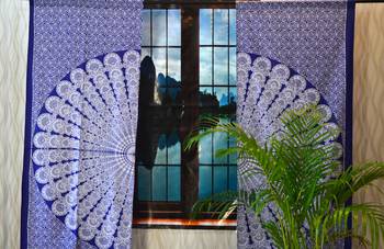 Peacock mandala cotton hippie indian tapestry door cutain decor window curtains 3