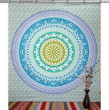 Mandala print curtain valance set dorm hook tapestry drape balcony room decor curtain boho set hippie 2
