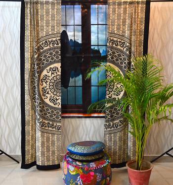 Door window mandala curtain drape panel sheer scarf valances tapestry wall throw 1