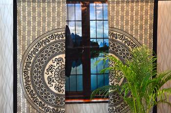Door window mandala curtain drape panel sheer scarf valances tapestry wall throw 3