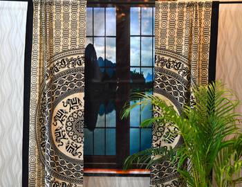 Door window mandala curtain drape panel sheer scarf valances tapestry wall throw 4