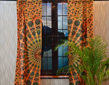 Tie dye mandala curtains throw tapestry drapes window treatment curtain tapestry 4