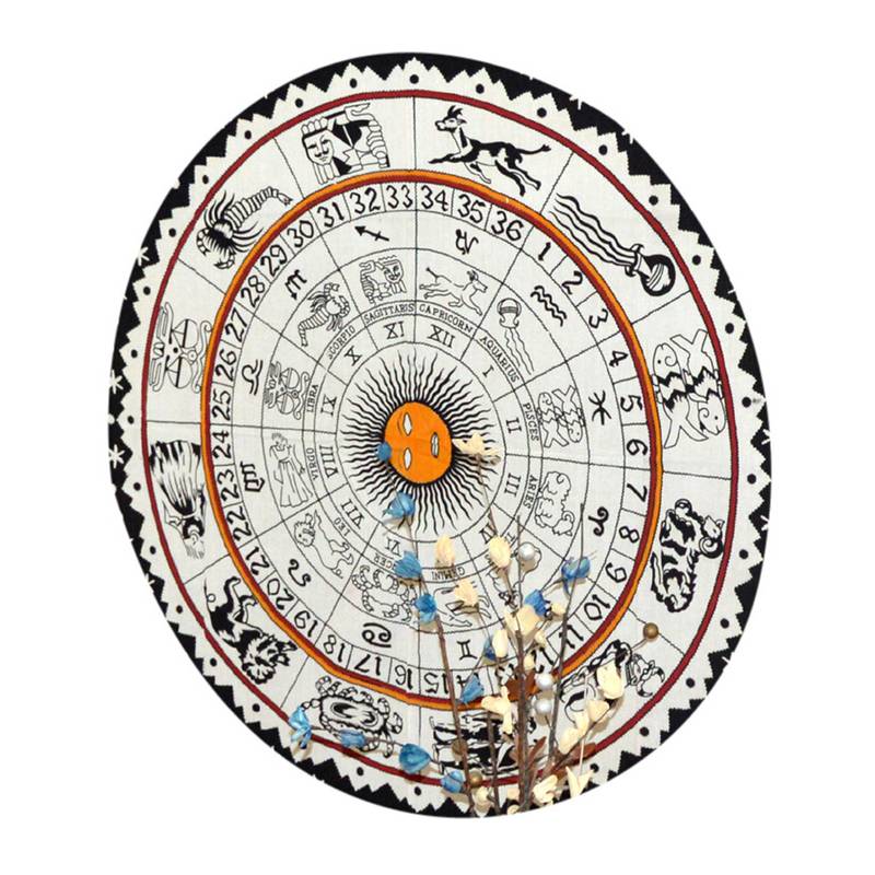Roundie Beach Throw Tapestry Hippy Gypsy Horoscope Mandala Black And White Table Covers Hippie Boho Yoga Mat Bohemian