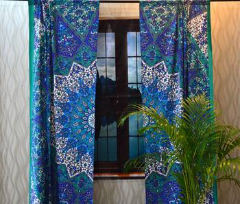Star mandala curtains hippie wall decor tapestry wall hanging bohemian valances 4